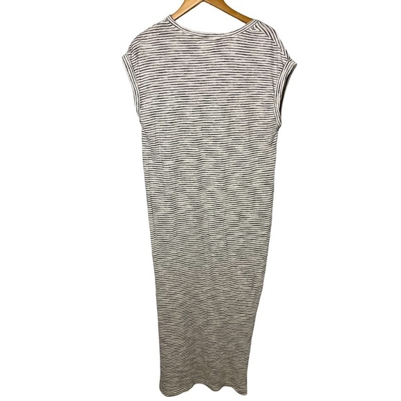 Cloth & Stone Anthropologie Stone Riley Maxi Dress Stripe Size Large Side Slits - Picture 6 of 10